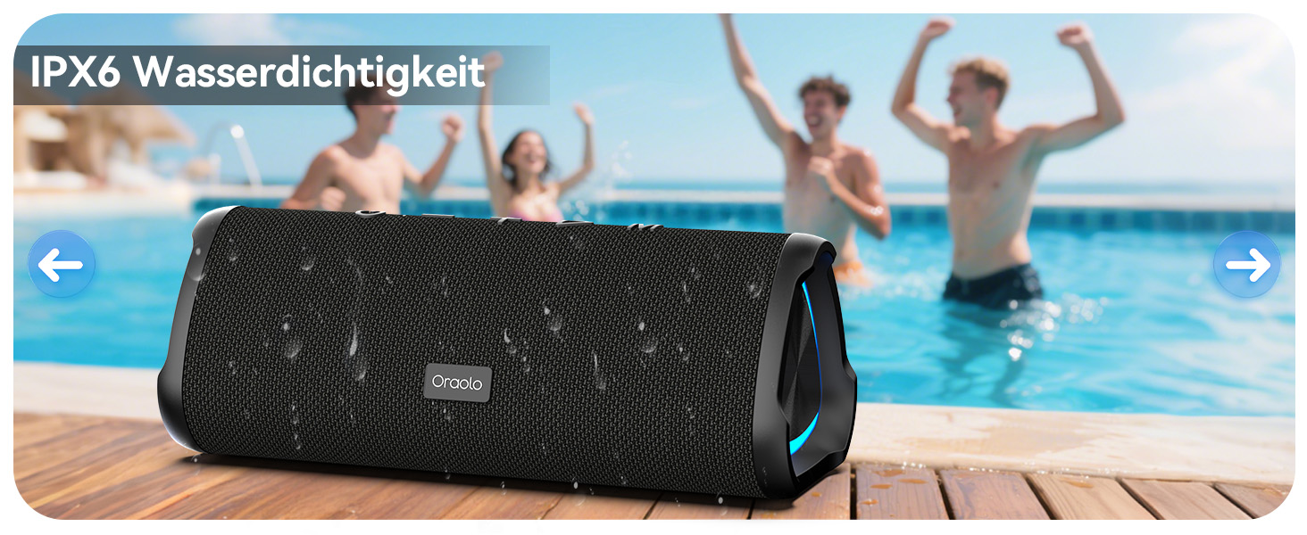 Портативна Bluetooth-колонка Oraolo, бездротова музична система, чорна