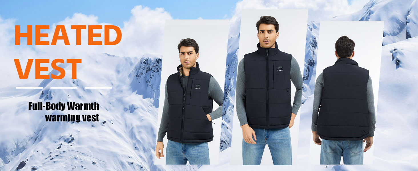 Обогреваемая жилетка для мужчин с PowerBank 20000mAh, 7.4V, флісова підкладка, 3 режими, для повсякденного використання, чорний