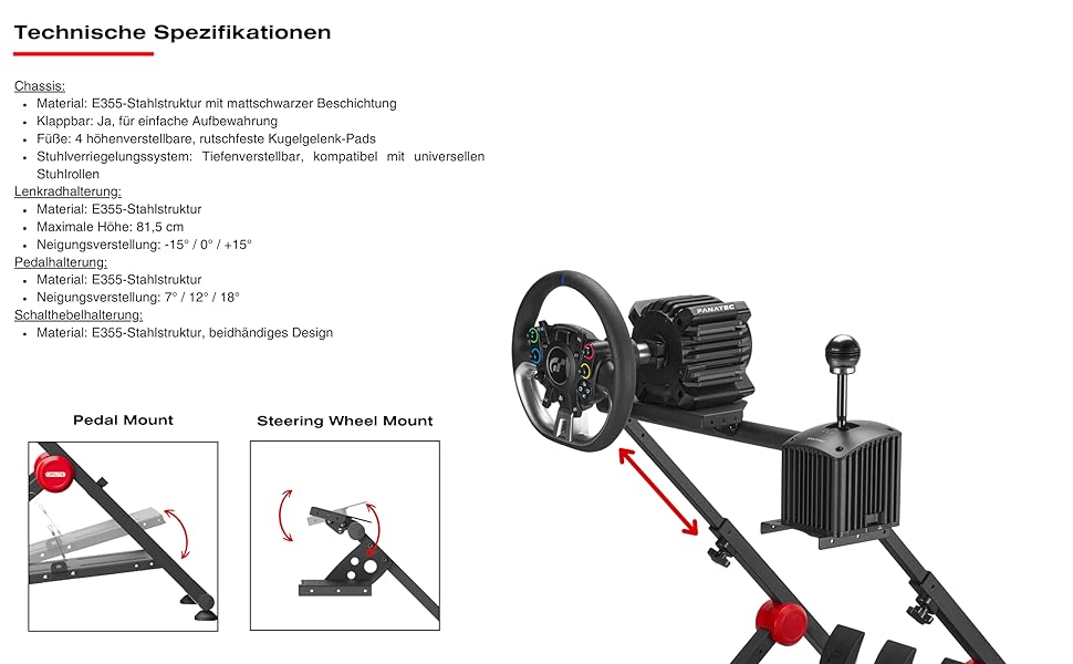 Стенд для керма OPLITE Wheel Stand GT PRO - універсальний кріплення для керма Force Feedback, сумісний з Logitech, Thrustmaster, Fanatec