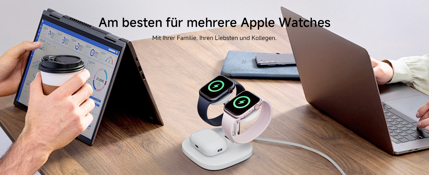 Зарядний пристрій SwanScout для Apple Watch 10/Ultra/9/8/7/6 та AirPods Pro (704A, 3.3W, чорний)