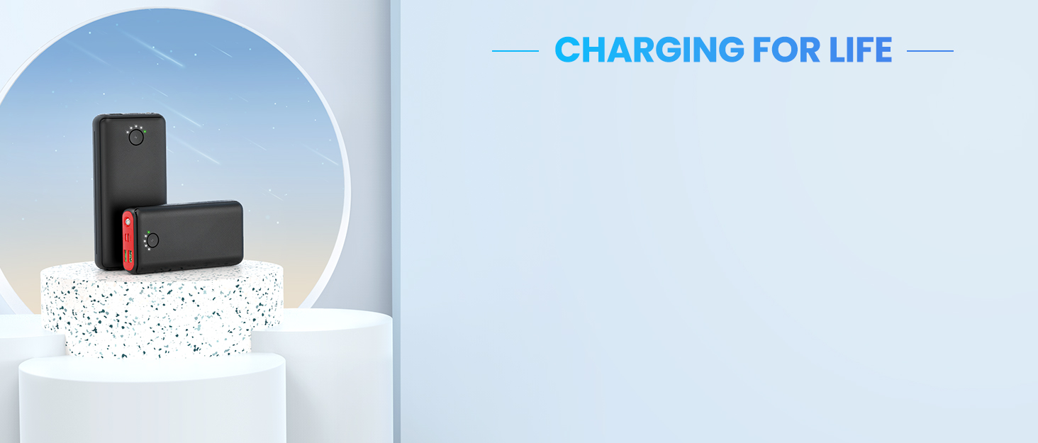 Power Bank JIGA 27000mAh з PD 22,5W та USB-C, з ліхтариком, чорно-червоний, сумісний з iPhone, Samsung, Huawei, iPad