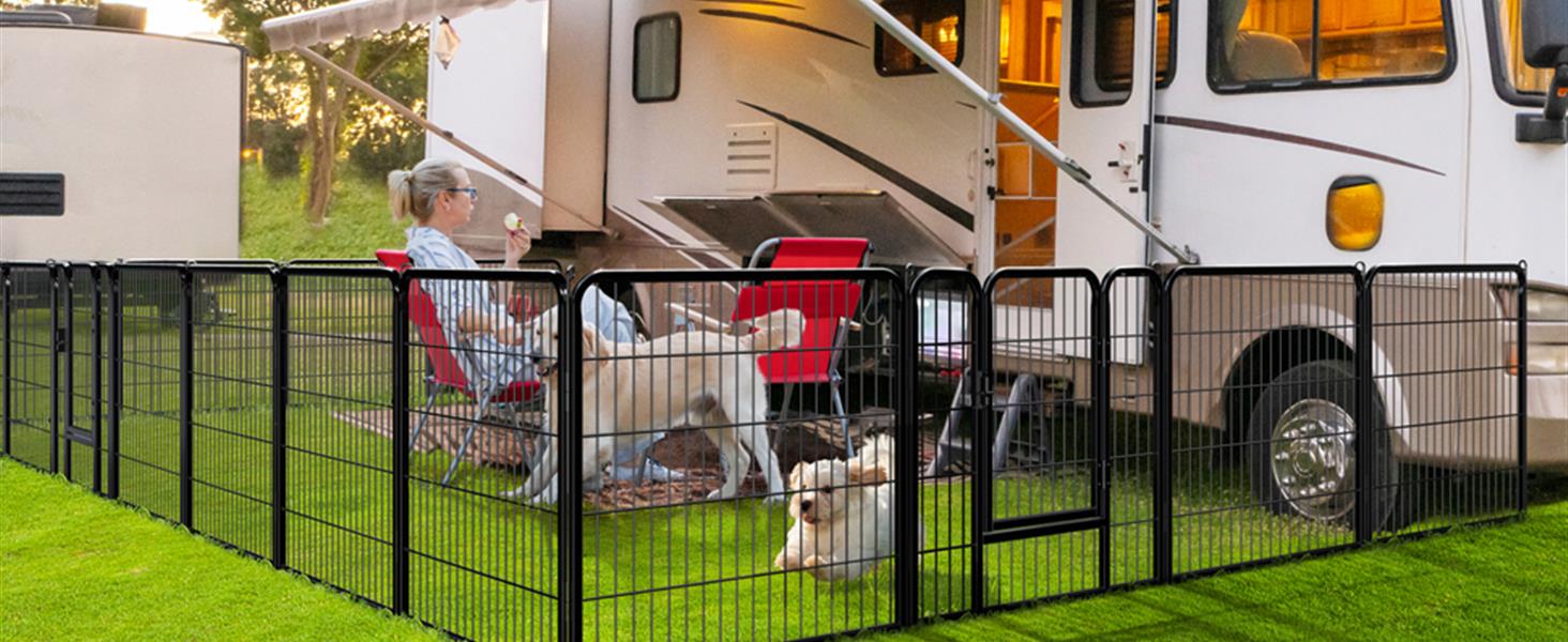 Вольєр для цуценят Yaheetech 8-секційний, вольєр для собак з замком, переносна сумка та кріпильні ремені, для дому та саду, легка збірка (80см, 24шт)