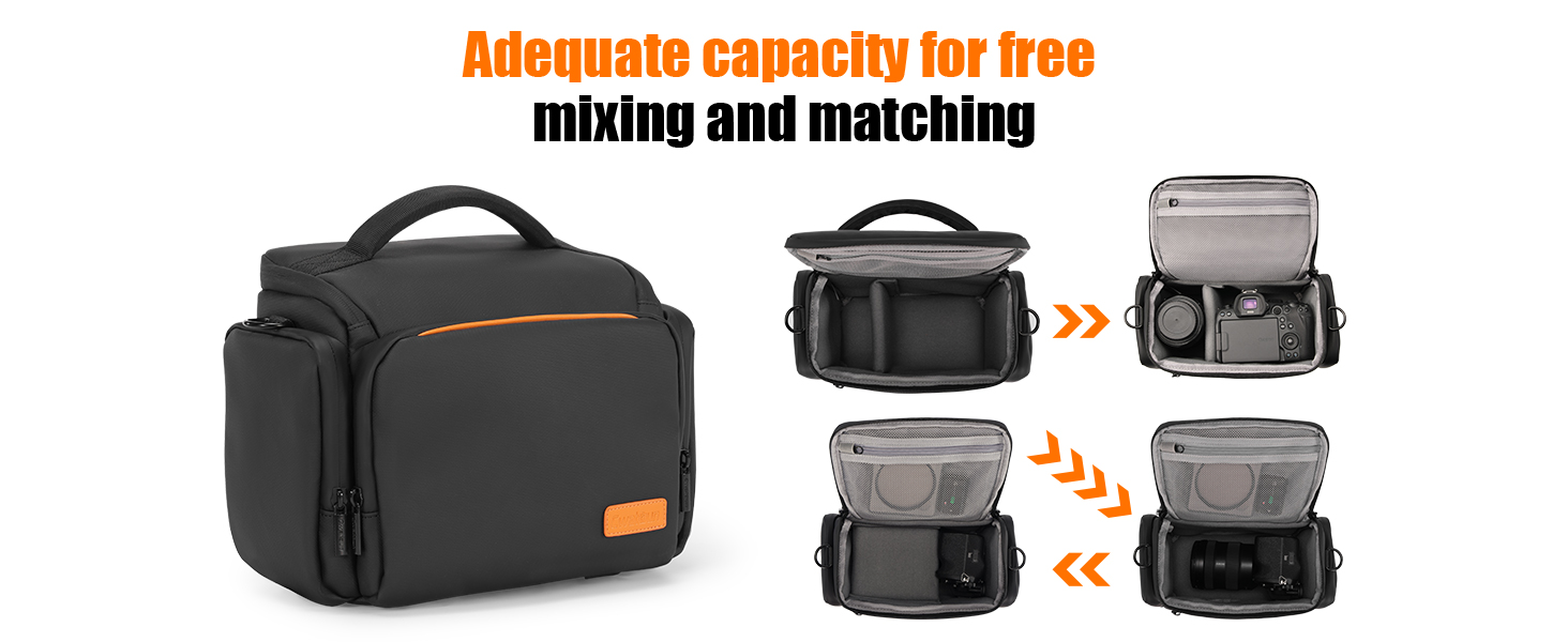 Чохол для камери Cwatcun: сумісний з Canon, Nikon, Sony (LR/DLR), водонепроникний, компактний, чорний (3.0, L)