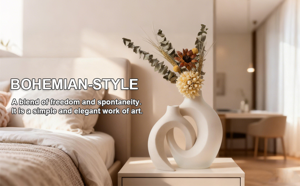 Керамічна ваза для квітів: стильна ваза в скандинавському стилі для дому, декор для вітальні та спальні