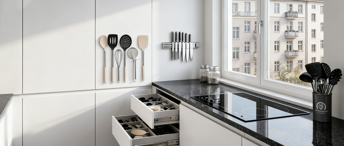 Набір кухонних аксесуарів 45 предметів з нержавіючої сталі: лопатки, ложки, скребки. Ідеально для кухонного приладдя та подарунків