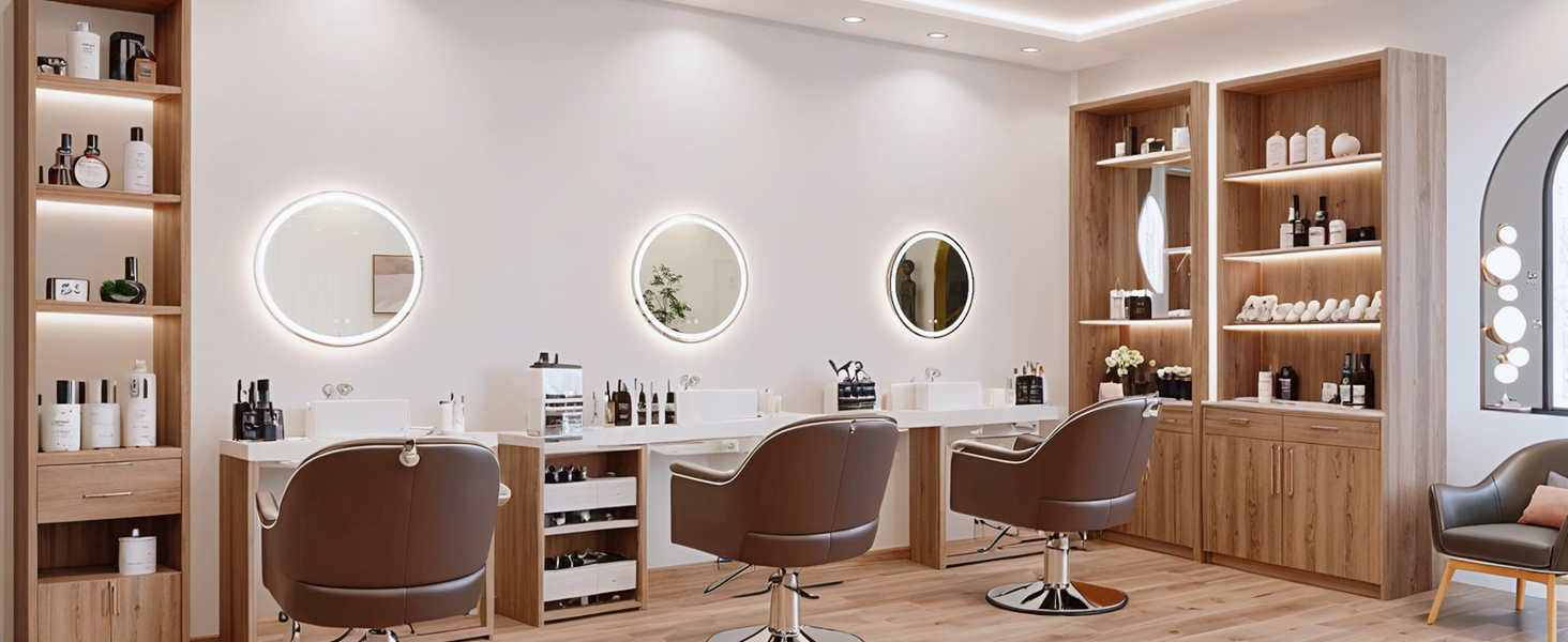 Круглий дзеркало для ванної кімнати Clevich з підсвічуванням, 80 см, сенсорне управління, протитуманне покриття, 3 кольори світла, регулювання яскравості