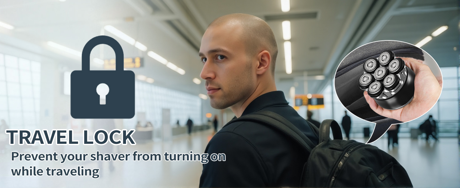 Електричний гоління голови для чоловіків Glatzen, 7D гнучкий знімний гоління, плаваюча головка, водонепроникний для мокрого та сухого використання, гоління з LED-дисплеєм