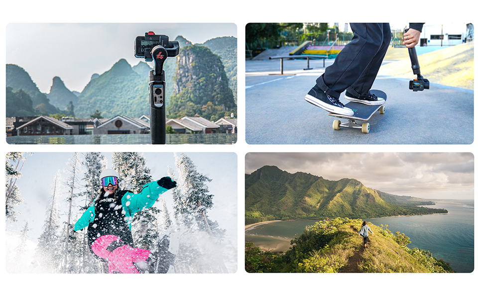 Hohem iSteady Pro 4 – стабілізатор для екшн-камер GoPro, DJI, Insta360, Sony. 3-осьовий, водонепроникний, з тривалим часом роботи (14 годин).