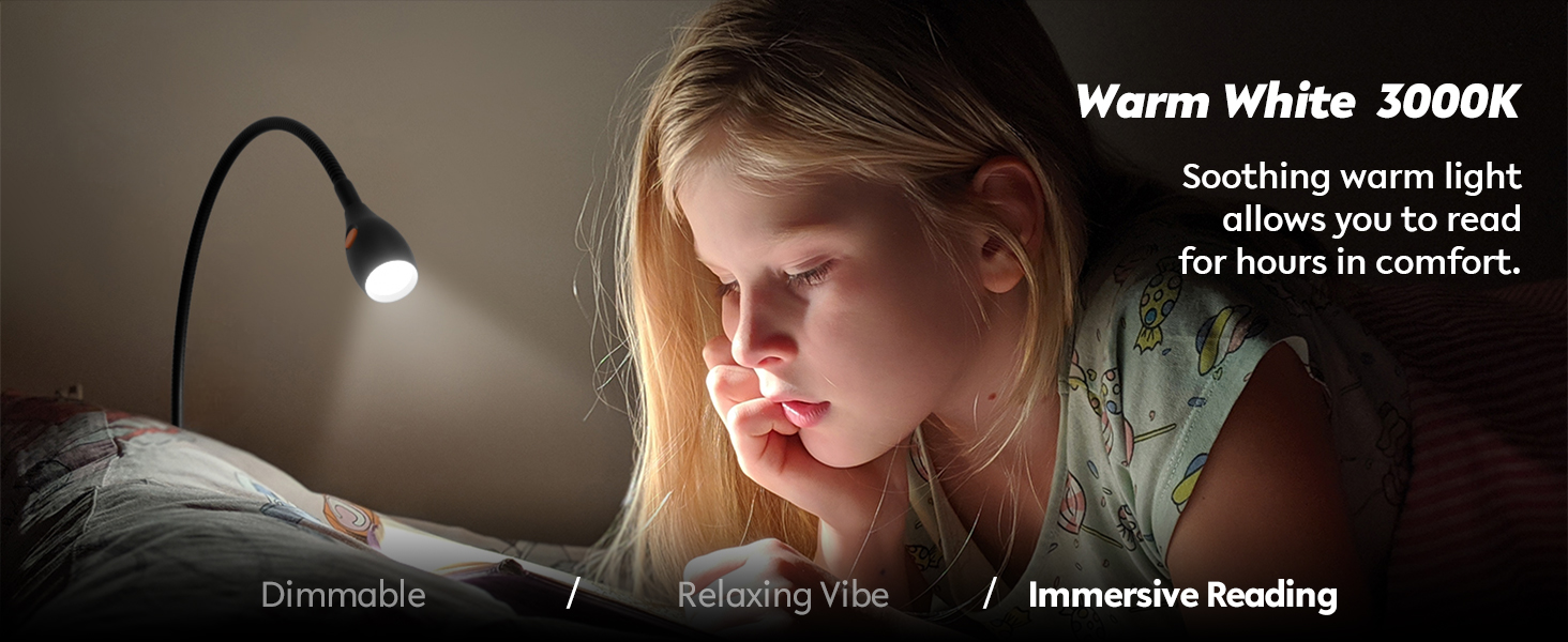 Світлодіодна настільна лампа Acegoo для читання з гнучким регульованим кронштейном (чорна) - 3000K, диммована, настінне кріплення, для спальні, книжок
