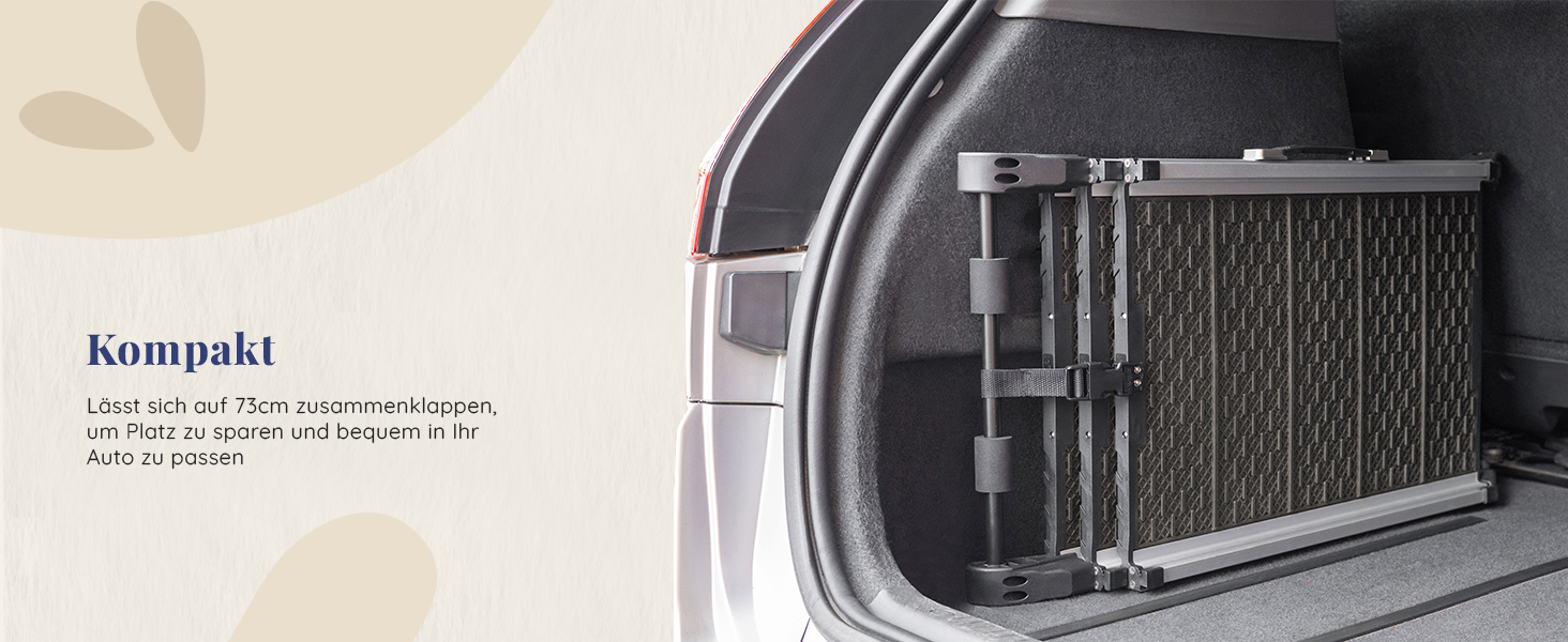 Рампа для собак у машину, складана, 90 кг, телескопічна, алюмінієва, з кліпсою, для великих собак, зелена (Shadow Gray)