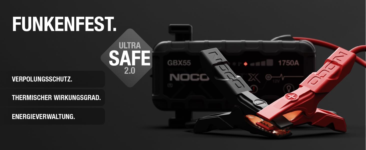 NOCO Boost X GBX55: Портативний пусковий пристрій Powerbank 1750A для автомобілів (бензин до 7.5L, дизель до 5.0L)