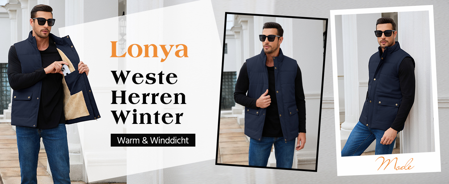 Чоловіча степкова жилетка Lonya Weste: тепла, водонепроникна, з флісовою підкладкою та кишенями. Ідеальна для активного відпочинку та роботи. Розмір M