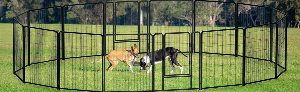 Вольєр для цуценят на 6 частин, 80 см, з 1 дверима та 5 фіксаторами, гнучкий та складаний, для дому та саду