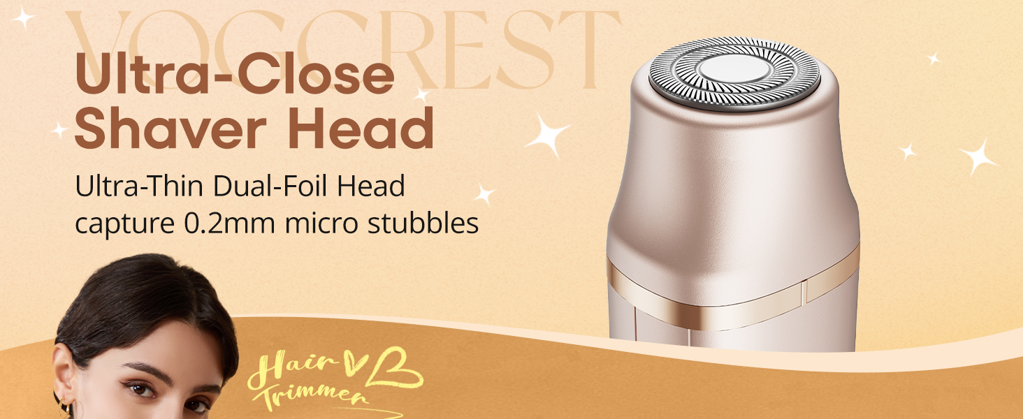 Електричний триммер для бікіні VG VOGCREST: безболісний жіночий депілятор для тіла, для рук, ніг, зони бікіні (рожеве золото)