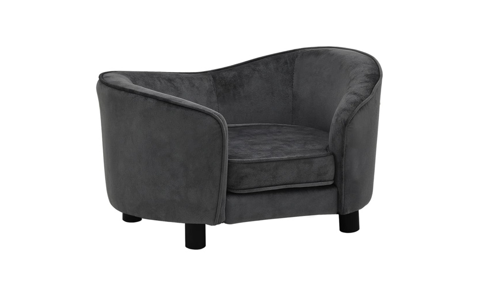 Софа для собак Dunkelgrau від vidaXL, 69x49x40 см: плюшеве ліжко та диванчик для собак та котів