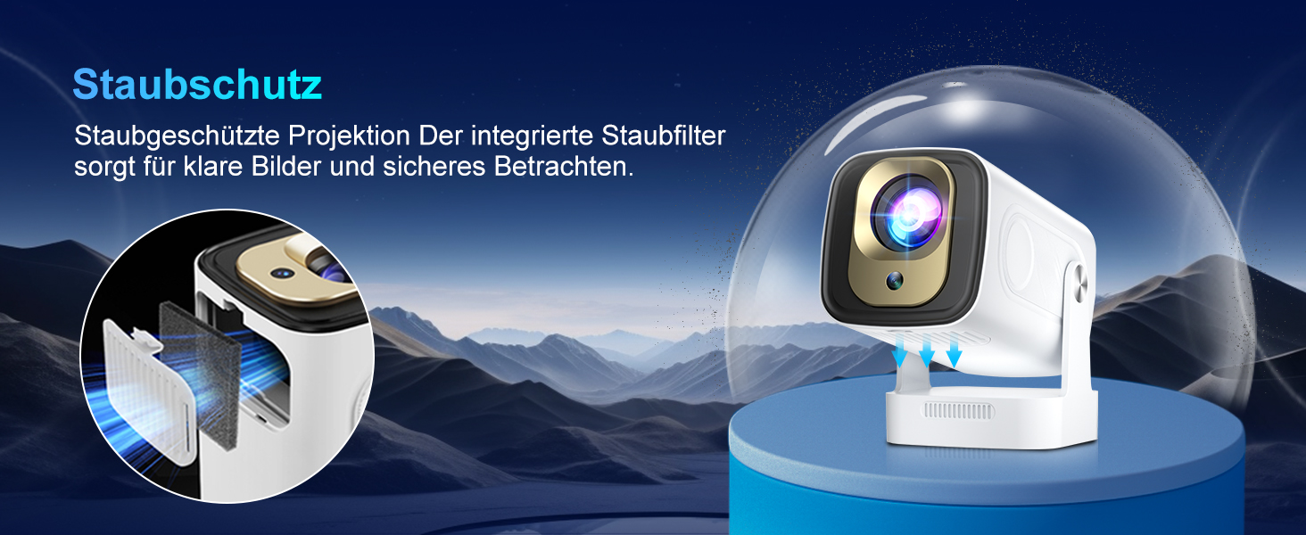 Проектор Salange P92Max ST: 4K, Android 13, WiFi, Bluetooth 5.2, Автофокус, Вбудовані YouTube/PrimeVideo/D+, 12000 лм, 5W динамік