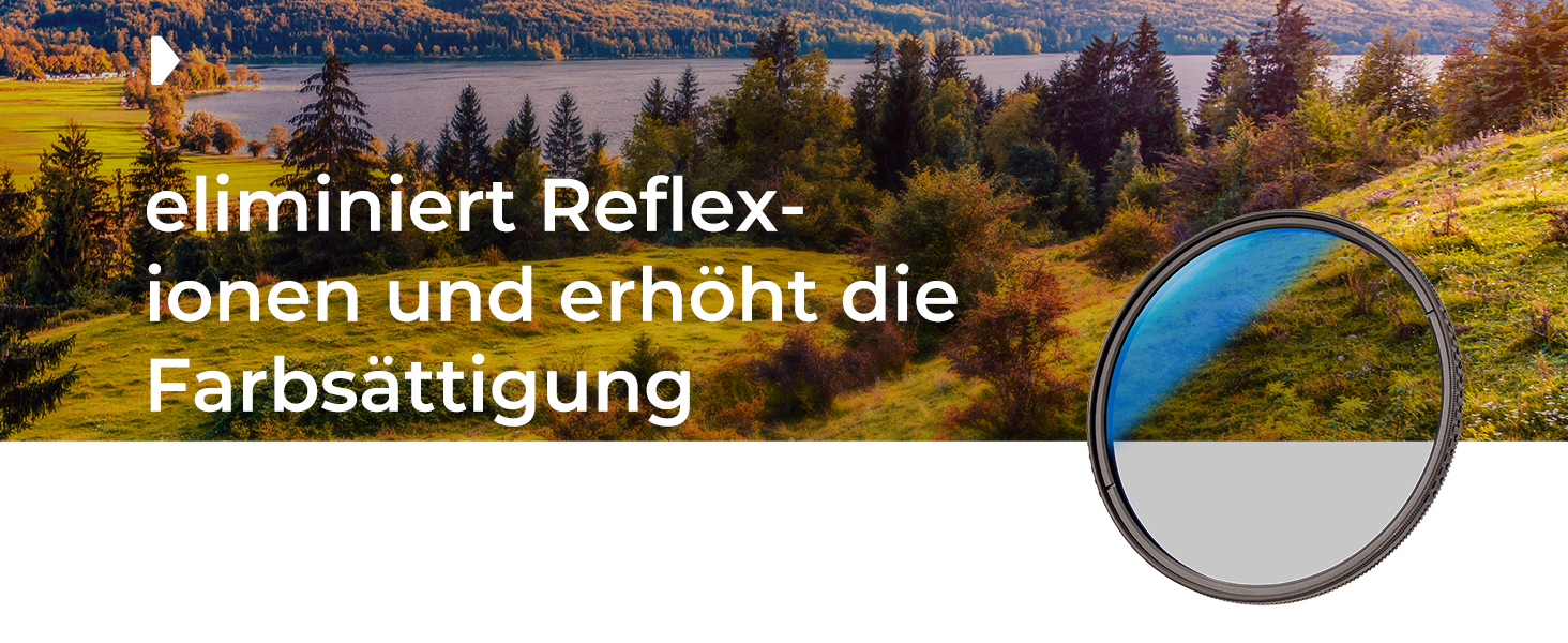 Поляризаційний фільтр K&F Concept 58mm CPL з багатошаровим покриттям для об'єктивів фото- та відеокамер, стрічка для фіксації кришки об'єктива, універсальна кришка об'єктива (Nano-Klear)