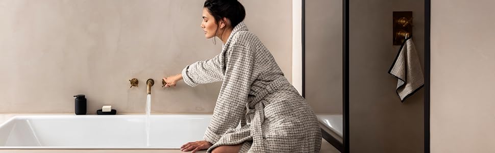 Möve Eden Cotton Bath Mat - Textured, 60x100cm - Nature/Black - Single