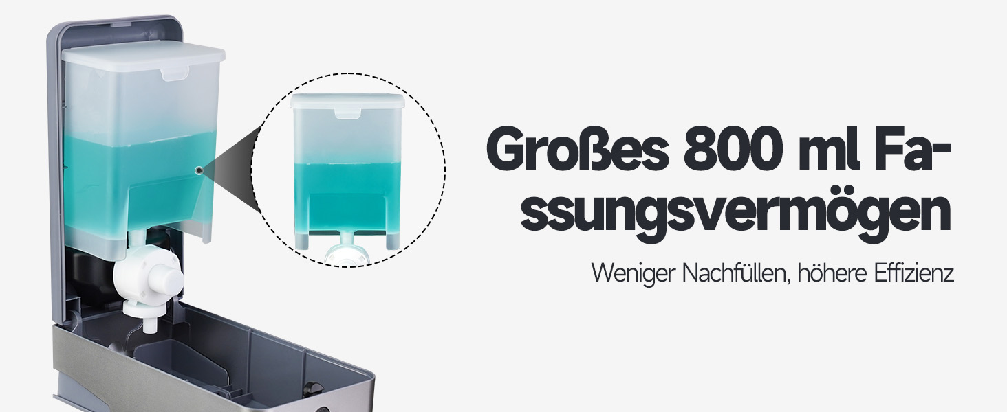 Настінний диспенсер для мила AnyDry, 800 мл, з вікном, срібний