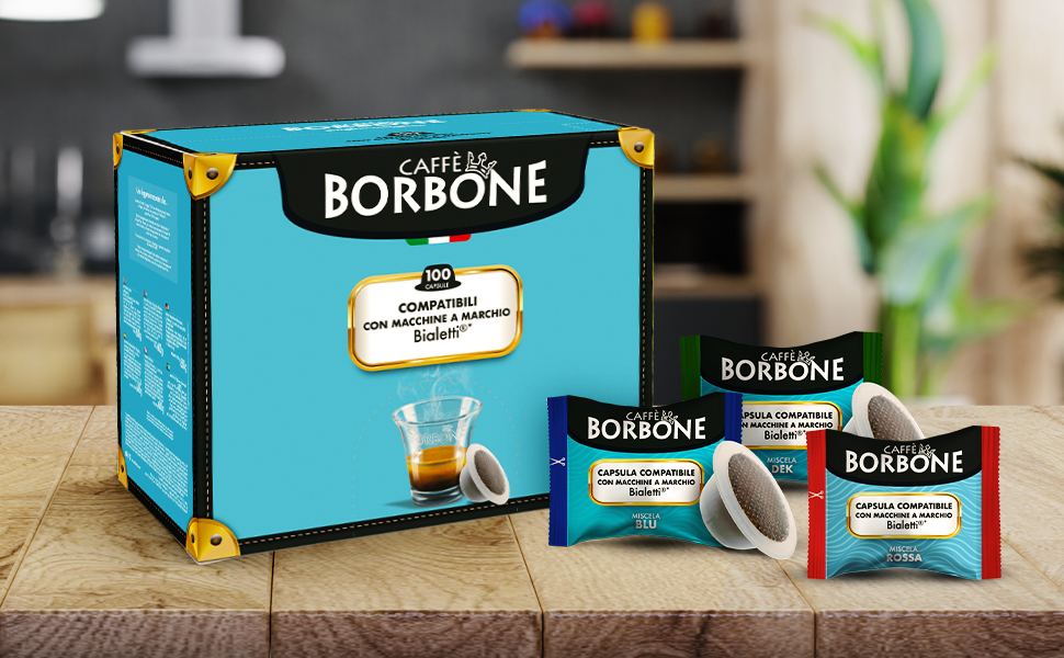 Кава в капсулах Caffè Borbone Rossa (Червона суміш), сумісні з кавомашинами Bialetti, 100 шт