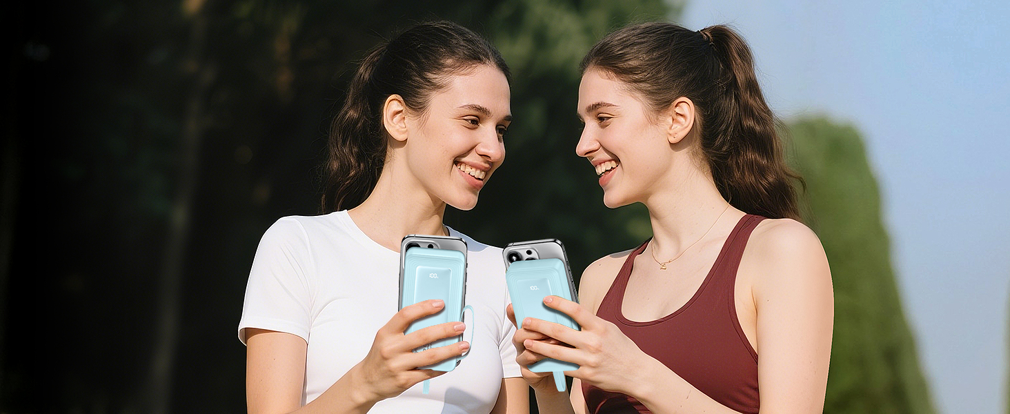 Power Bank 20000mAh, 22.5W, 6 виходів, 2 входи, LED дисплей, сумісний з iPhone, Samsung, Pixel, блакитний