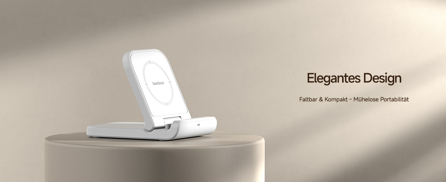 Бездротова зарядка SwanScout для Samsung Galaxy Z Flip 7/7 FE, 6/5/4/3 та Moto Razr 60/50/40 (Ultra), SwanScout 501S (біла)