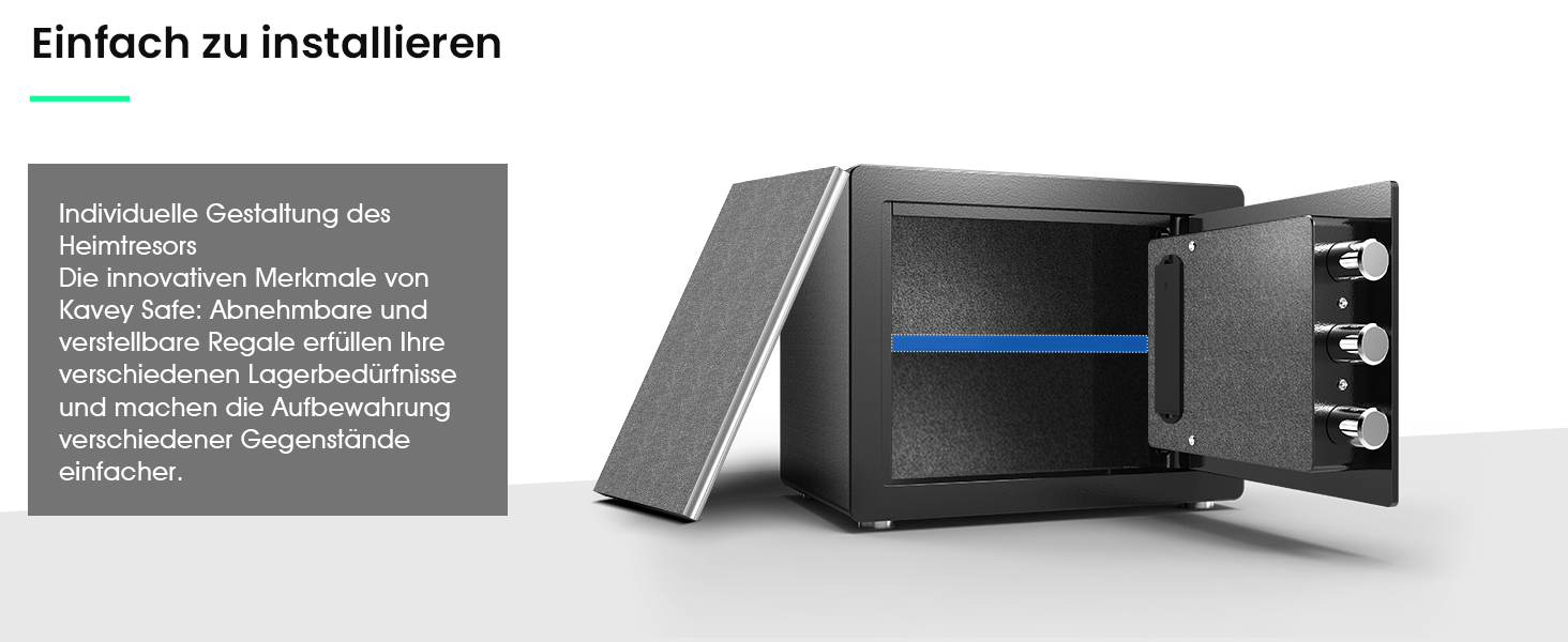 Сейф Kavey Safe Tresor: цифровий замок, подвійний захист, LED-підсвічування, 32L