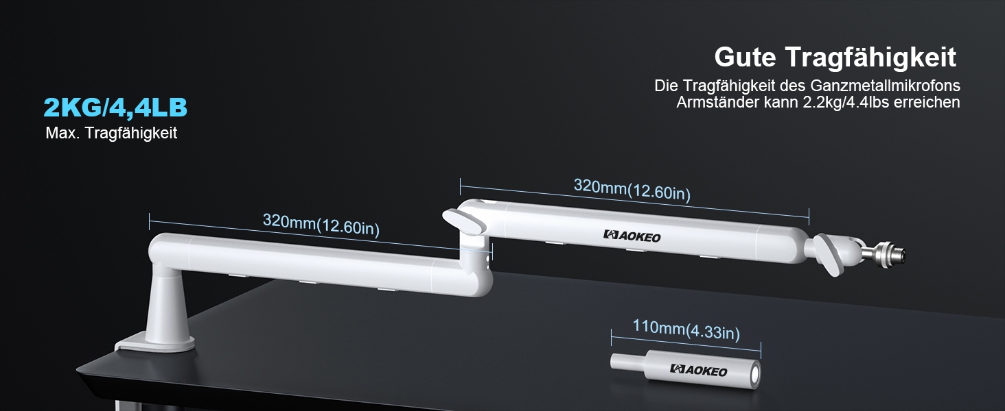 Кріплення для мікрофону Aokeo AK-55 – низькопрофільний тримач для HyperX, Elgato, Shure, Blue Yeti та інших мікрофонів