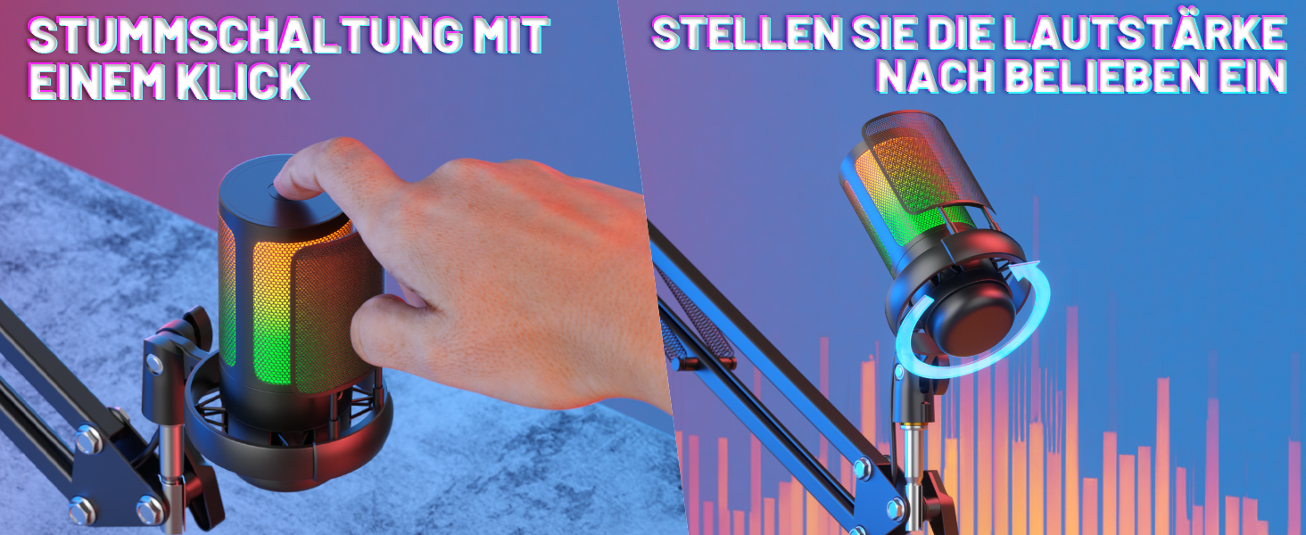 USB мікрофон для геймінгу та стримінгу: конденсаторний мікрофон з виносним кріпленням, кабель 1.5м, сумісний з PC, PS4/PS5, iOS/Windows/Android