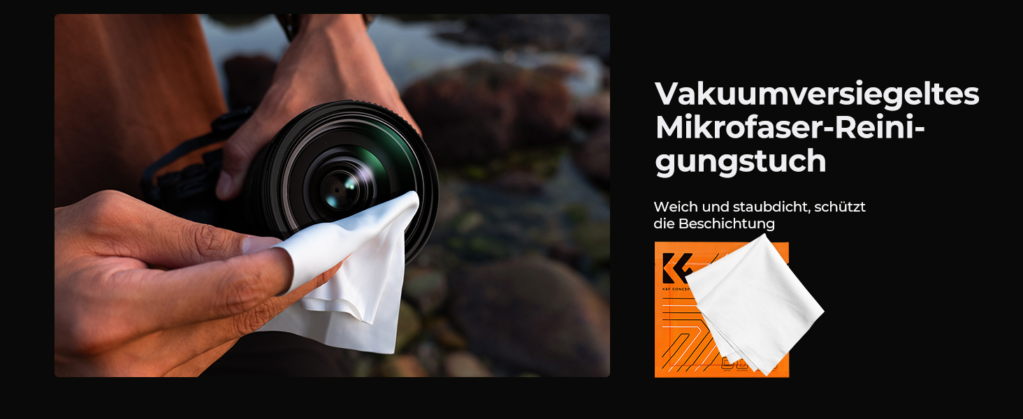 UV фільтр K&F Concept 49мм з кришкою та серветкою для об'єктива, 18-шарове нанопокриття Nano Klear
