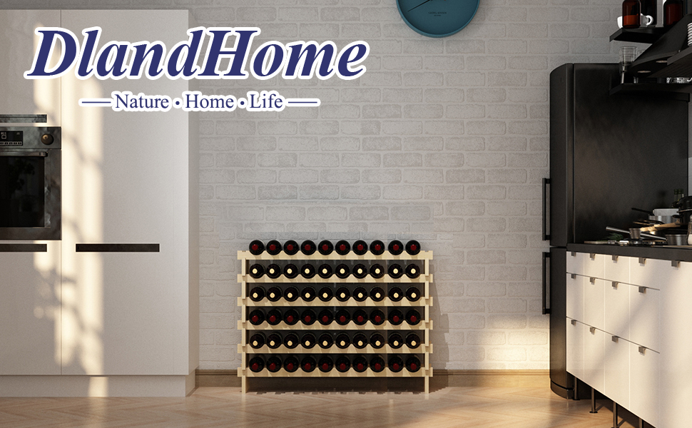 Дерев'яна стійка для вина DlandHome, 4 рівні, 32 пляшки, для бару, кухні, їдальні, 90x30x54 см