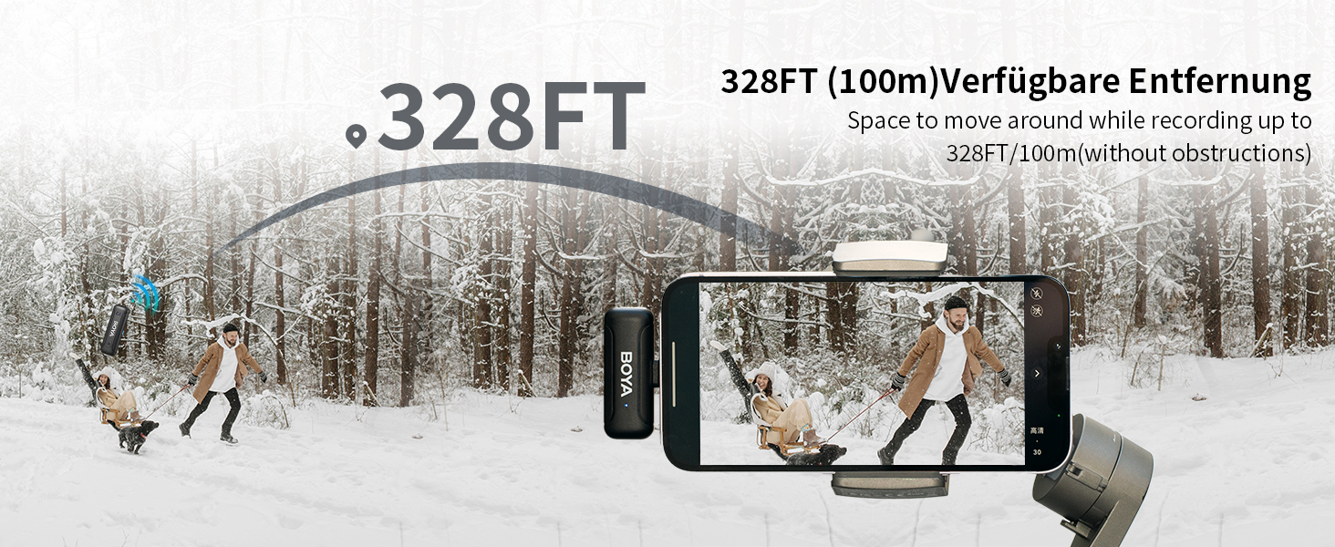 Мікрофон петличний бездротовий BOYА BY-WM3T-D2 (Lightning) для Android, iPhone, Лайв-стрім, Vlog, 100 м, шумозаглушення, USB-C