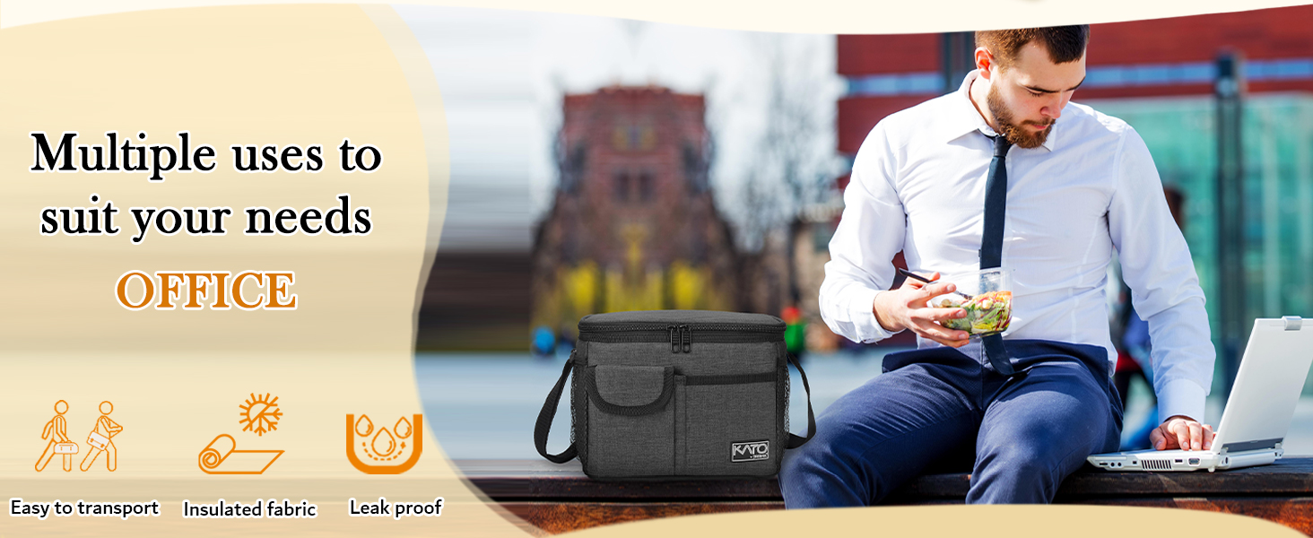 Термосумка Kato Tirrinia 17L (23 банки) - велика, чорна, водонепроникна для пікніків, роботи, пляжу