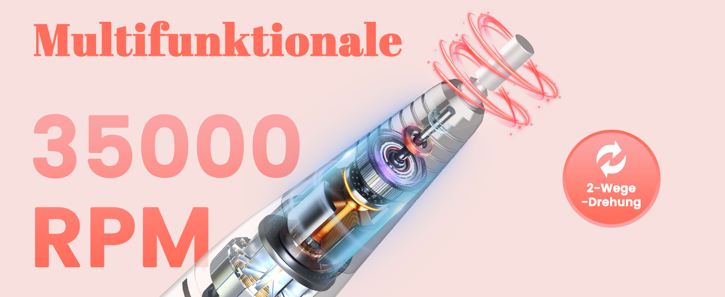 Електричний фрезер для нігтів NAILGIRLS 11 в 1 з педалем, 35000 об/хв - манікюр та педикюр