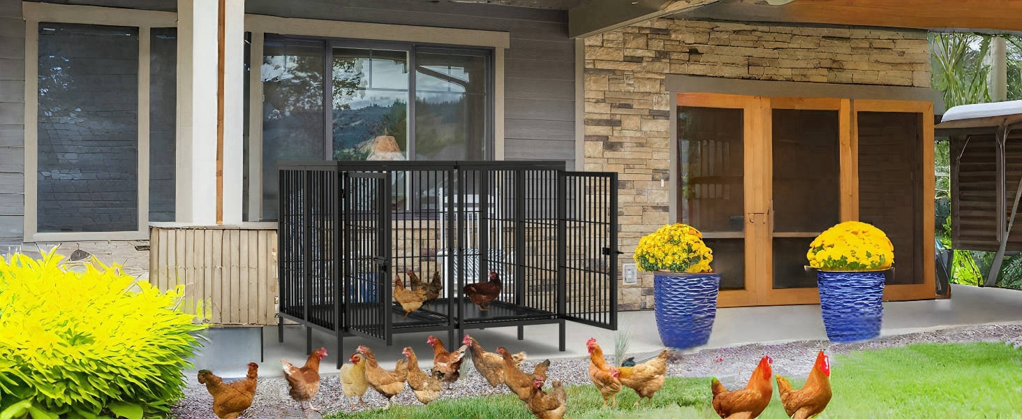 Кіяж для собак BingoPaw XXXL: міцна переносна клітка-вольєр для великих собак, 130x100x100 см, з подвійним доступом та піддоном