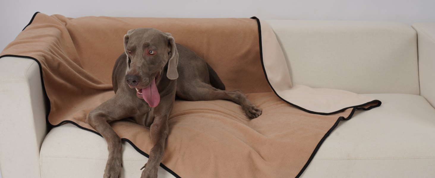 Водонепроникний коврик для собак PETTOM 152x127 см, м'який коврик для великих та маленьких собак, захисний коврик для дивана, ліжка, автокрісла, меблів - прання до 30°C (L, Сірий)