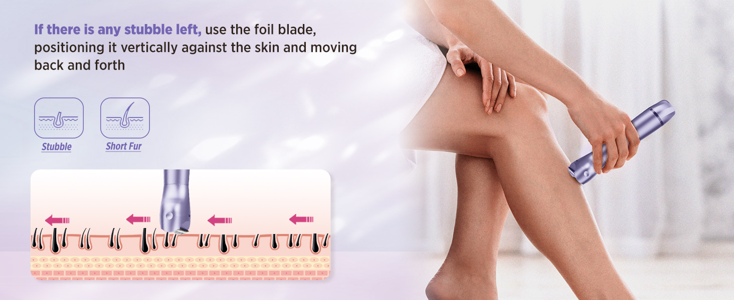 Електричний епілятор для жінок: безболісний пристрій для догляду за тілом, обличчям, зоною бікіні, ногами та під пахвами. Портативний, акумуляторний (рожеве золото, фіолетовий)