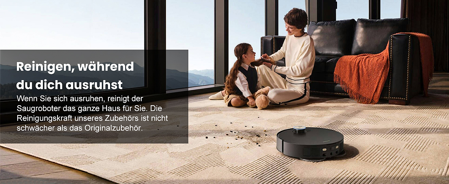 Набір аксесуарів для робота-пилососа Dreame L20 Ultra: 2 основні щітки, 6 мішків для пилу, 4 серветки для миття, 4 HEPA-фільтри, 4 бічні щітки, 1 щітка для чищення