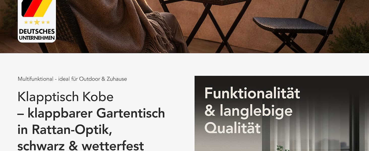 Складаний стіл Floordirekt Kobe для буфета, саду, тераси, балкона та кемпінгу - 183x76 см