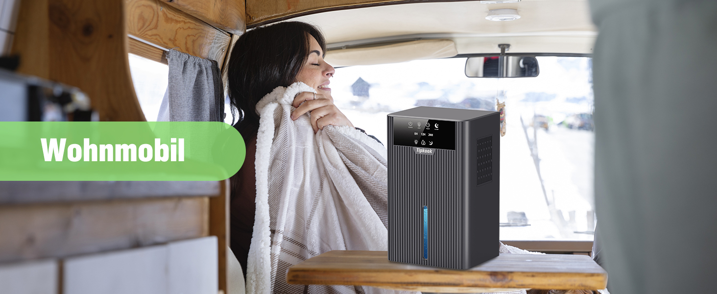 Електричний осушувач повітря Tipkook 2400 мл з автоматичним відтаненням, 10 кольорових світлодіодів, таймером 8/12/24 год, портативний для ванної, спальні, кухні, шафи, срільно-сірий