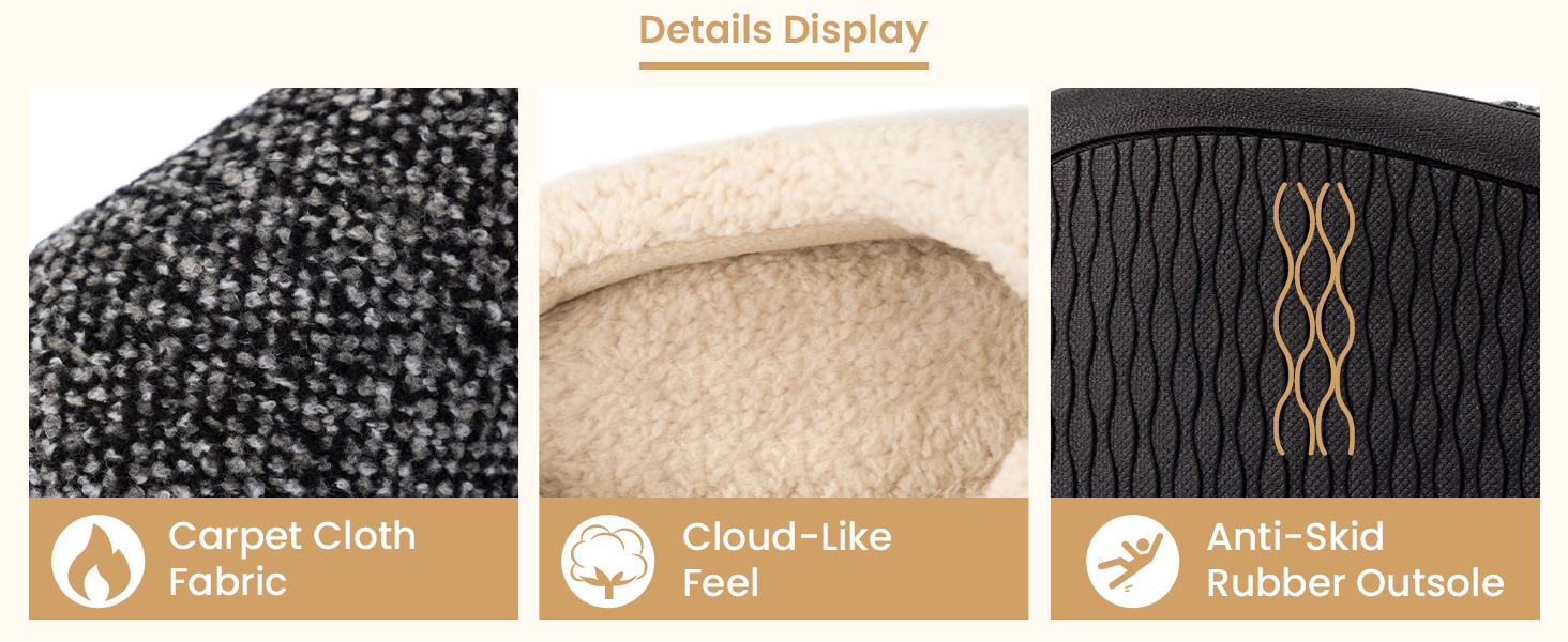 Тапочки домовик ULTRAIDAS жіночі, теплі, з плюшу, з пам'яттю форми, чорні (39 EU)