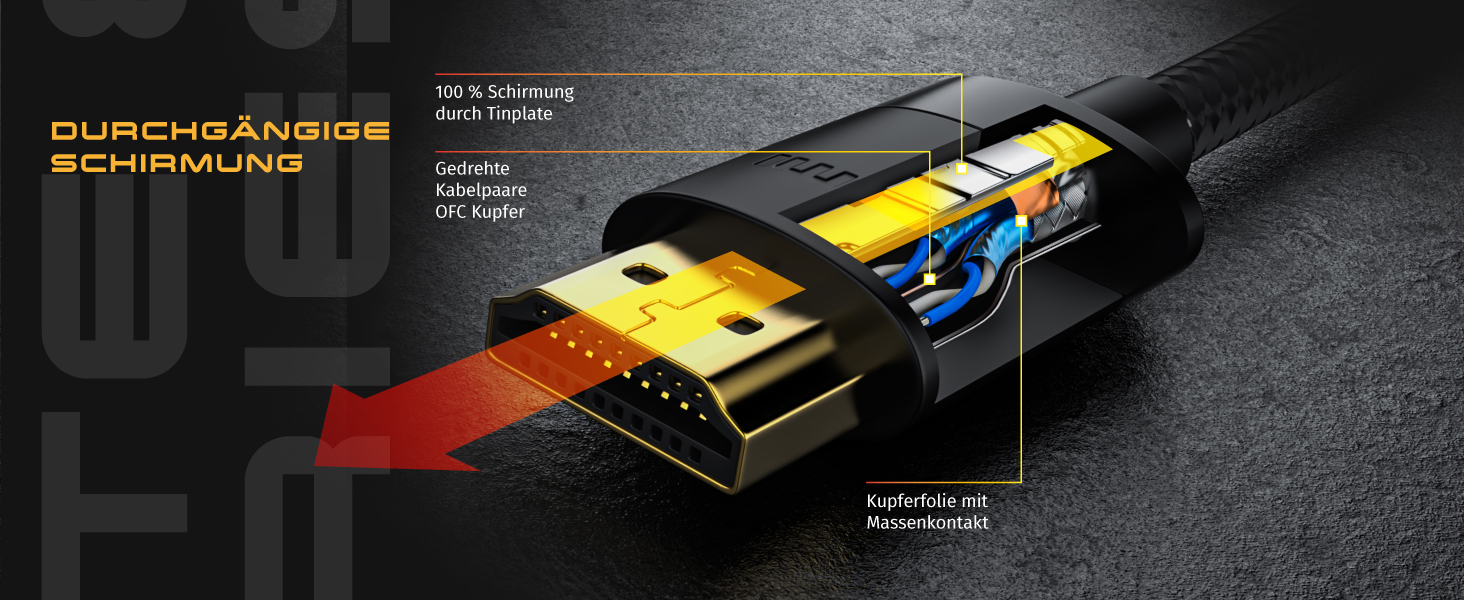 HDMI 2.1 кабель 8K/4K 3 метри - Ultra High Speed Ethernet - для TV, Blu-ray, PS5, Xbox, Switch (чорний)