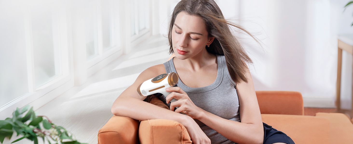 Пристрій для епіляції IPL NALONE, лазерне видалення волосся, 999 999 імпульсів, для жінок та чоловіків, 1200 нм, 2 режими, болюча епіляція для всього тіла, білий (золотий)