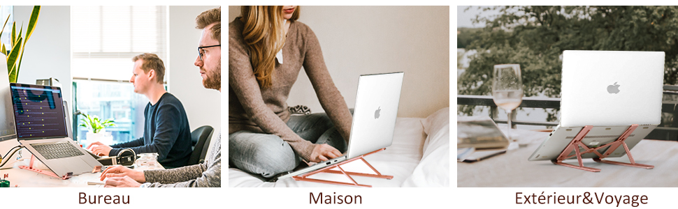 Підставка для ноутбука Ivoler, регульована по висоті (6 рівнів), алюмінієва, складна, портативна, з вентиляцією, сумісна з ноутбуками та планшетами 10-15.6