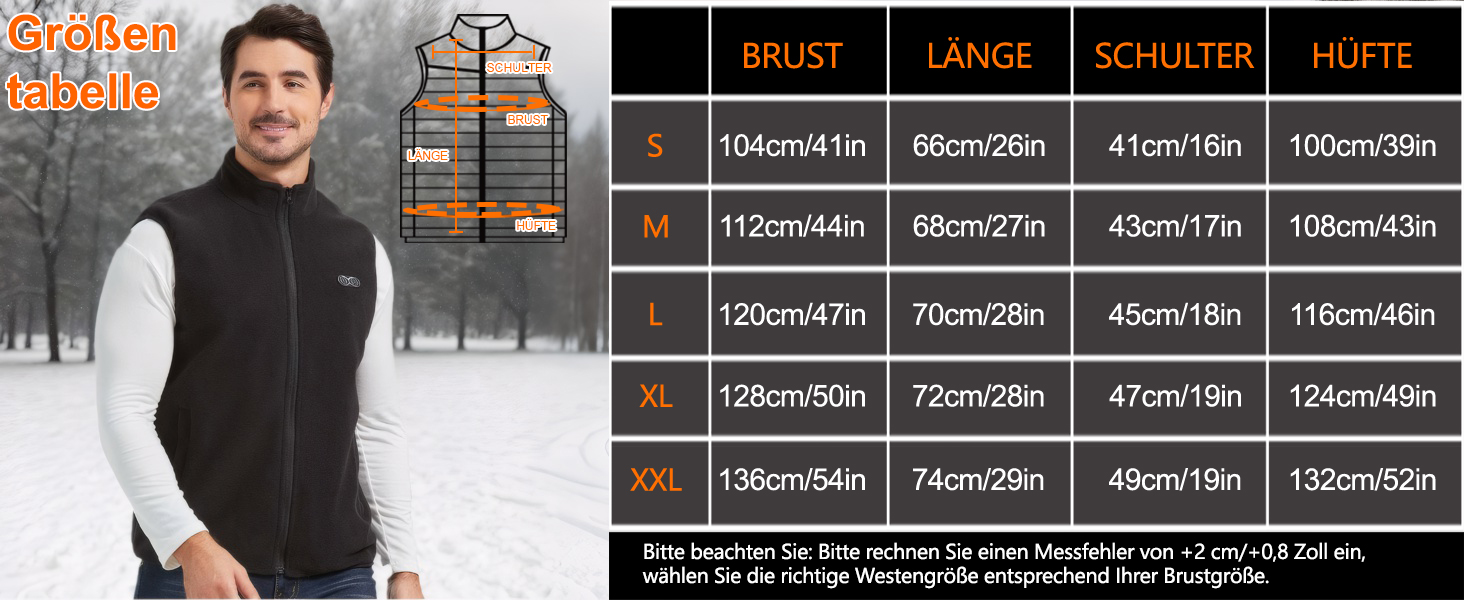 Тепла флісова жилетка для чоловіків з регулюванням 3 рівнів нагріву, 5 зон нагріву, чорна, XXL. Підходить для активного відпочинку: їзди на конях, катання на лижах, риболовлі. (Акумулятор не входить до комплекту)