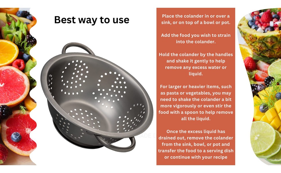 Сито з нержавіючої сталі Abrus® 24 см - міцне, з широкою ручкою, придатне для миття в посудомийній машині