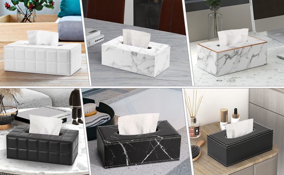 Скринниця для серветок GORESE з натуральної шкіри (біла)