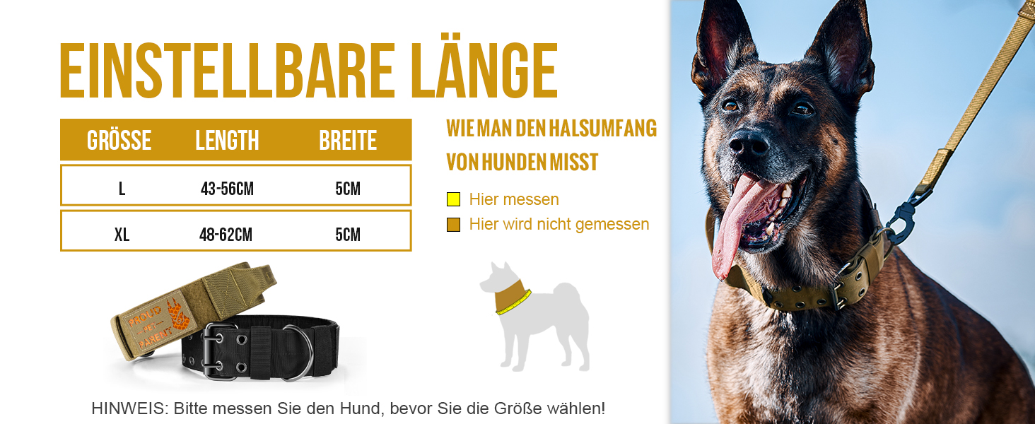 Нашийник для собак OneTigris 5 см з ручкою та патчем, чорний, великий, L