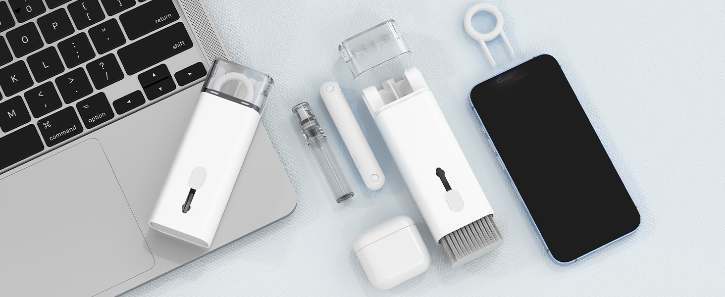 Набір для чищення клавіатури та навушників: щітка, стилус, 7 в 1. Підходить для AirPods, ноутбуків, телефонів, моніторів.