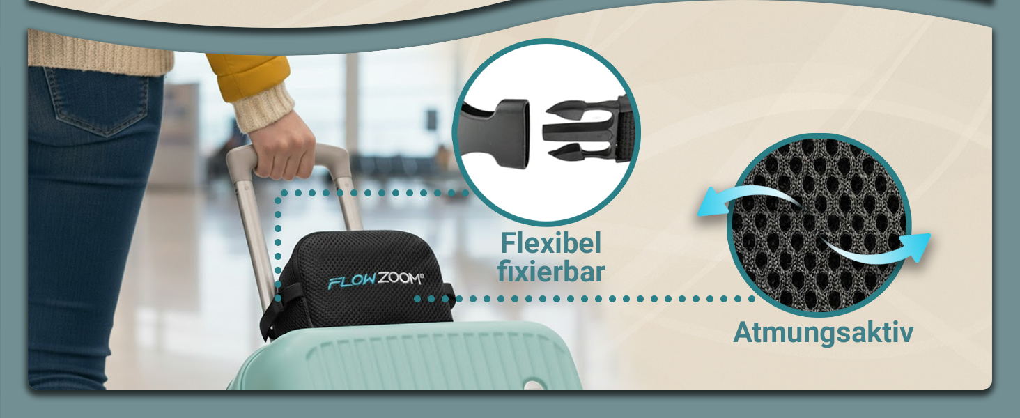 Подушка для шиї FLOWZOOM Dream Pro з додатковою бічною підтримкою та регульованим кріпленням на липучці - подушка для подорожей у літак з піною з пам'яті - з чохлом та подарунковою упаковкою - Чорний